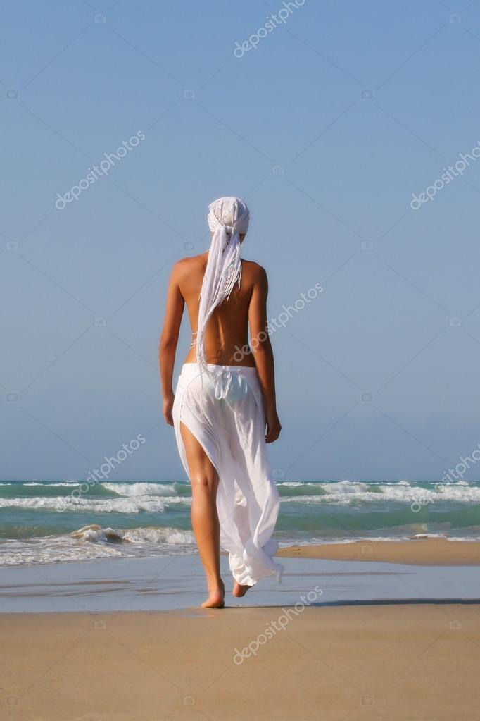 Walking Topless Beach