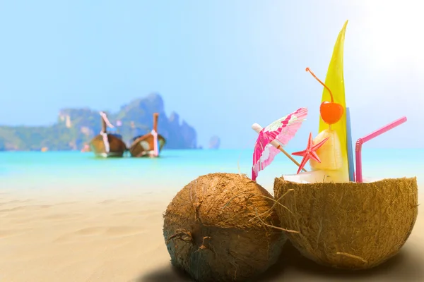 Coconut on the beach in Phi Phi island — Stock Photo, Image