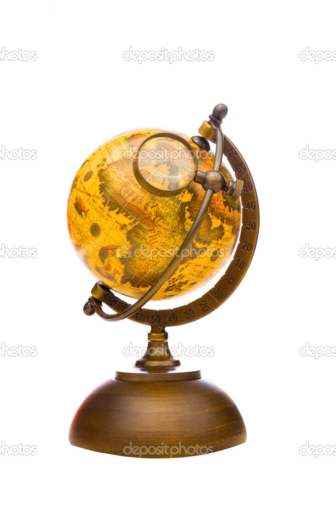 Vintage Globe isolated on white