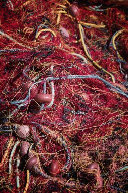 Balık ağı. Deniz arka plan.