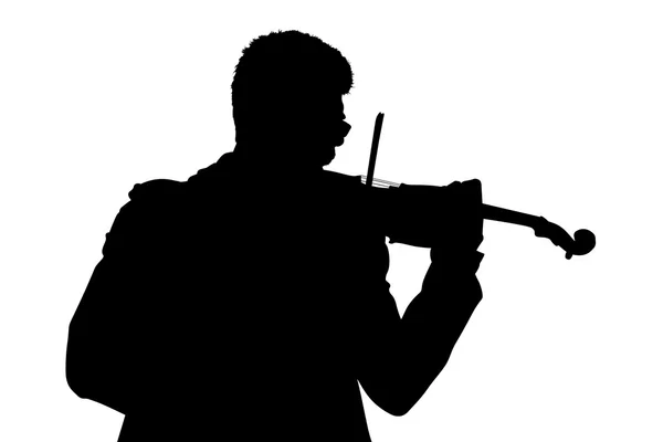 Silueta de un violinista — Foto de Stock