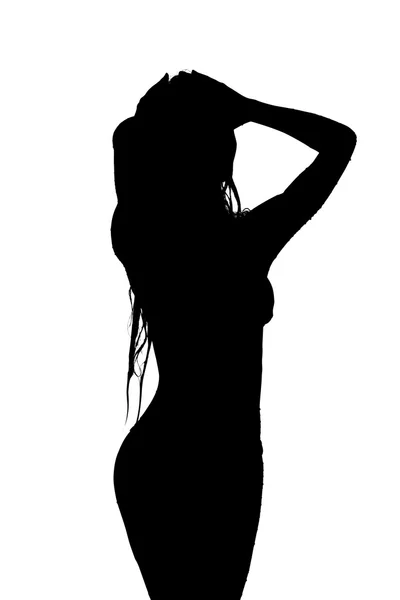 Silhouette d'une femme — Photo