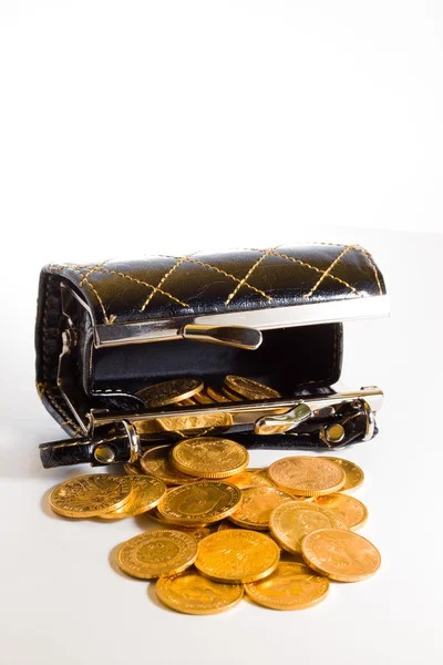 Purse with gold coins — Stock Photo, Image