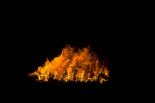 Blazing flames on black background — Stock Photo, Image