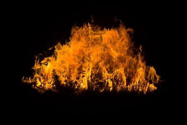 Blazing flames on black background — Stock Photo, Image