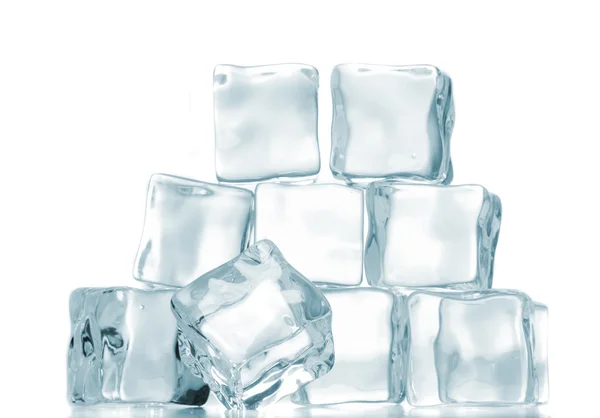 Ice cubes over white background. — Stock Photo, Image