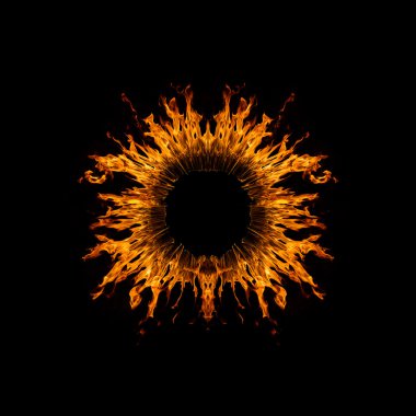 siyah arka plan üzerine alev alev yanan alevler