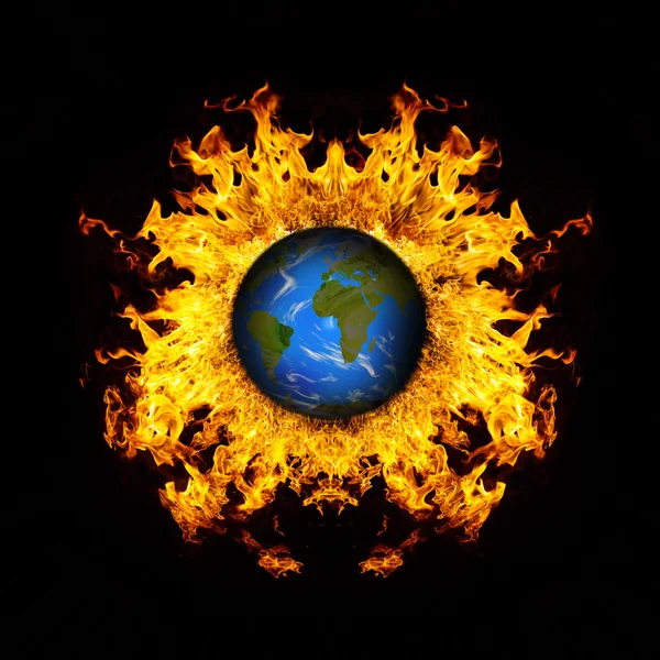 Апокаліптичний фон - планета Земля вибухає — стокове фото