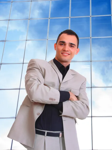 Business man posing at corporate — Stock Photo, Image