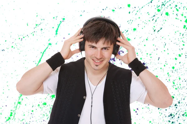 Young man listening music. — Stock Photo, Image
