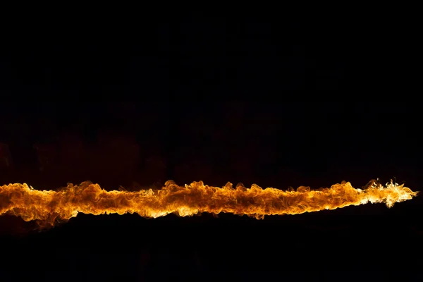 Blazing flames on black background — Stock Photo, Image