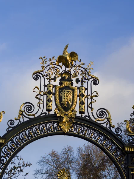 Emblema nazionale della Repubblica di Francia su una cacca di metallo decorato — Foto Stock