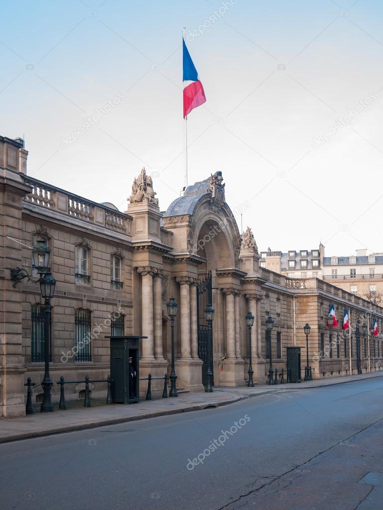 French flags at the Elysee palace residence of the French presid