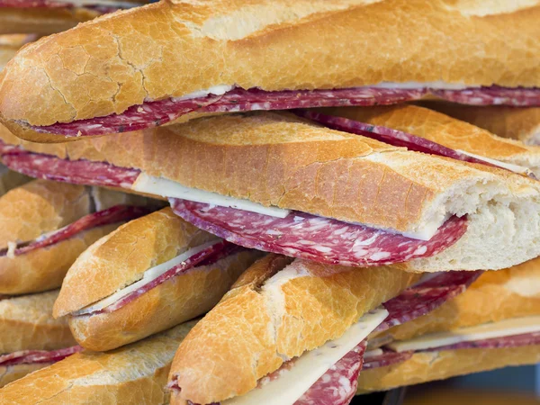 Bunch of freshly made sandwiches — Stock Photo, Image