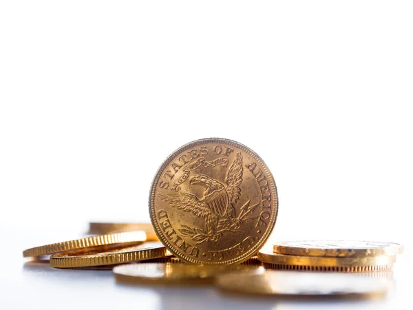 Five Dollars gold coins — Stock Photo, Image