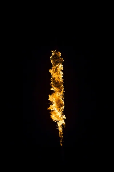 Lángoló lángok fekete háttér — Stock Fotó