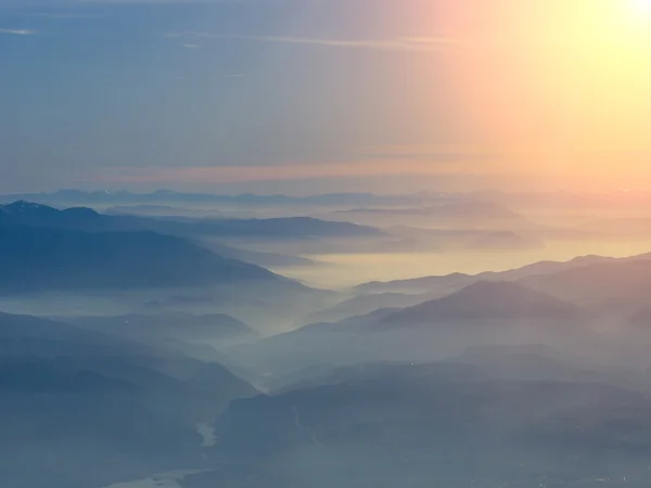 Aerial view on the Olympus mount in Greece — Stock Photo, Image