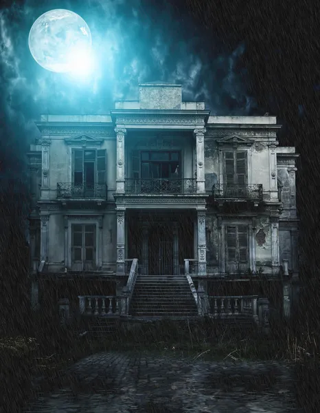 Kísérteties régi ház — Stock Fotó