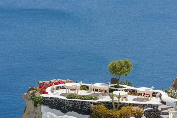 Santorini balcone con vista sul mare — Foto Stock