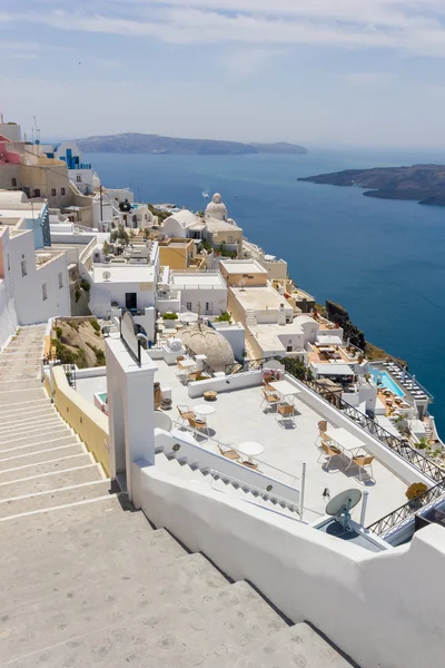 Blick auf fira in santorini — Stockfoto