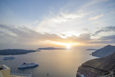caldera fira santorini Yunanistan Avrupa gece