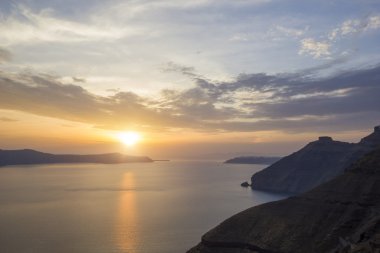 caldera fira santorini Yunanistan Avrupa gece