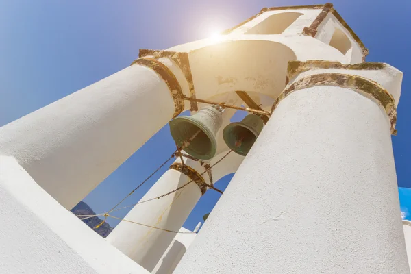 Kopule kostela v santorini Řecko — Stock fotografie