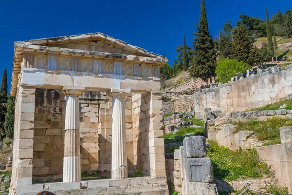 Delphi oracle arkeolojik sitesi Atinalılar hazinesi — Stok fotoğraf