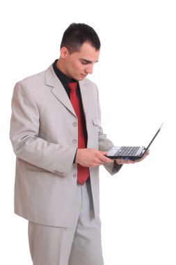 bir netbook ile cazip iş adamı