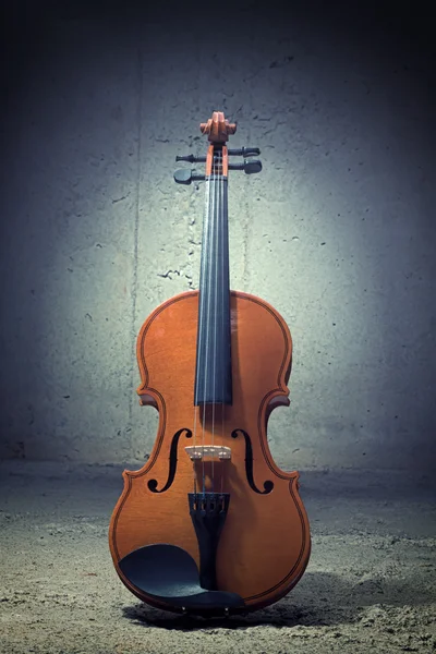 コンクリートの壁にバイオリン — ストック写真