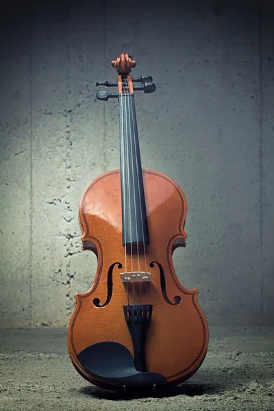 Violin on concrete wall — Stock Photo, Image