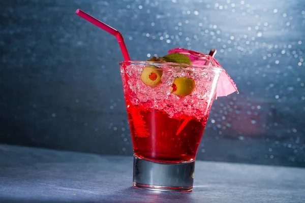 Strawberry cocktail in a glass — Stock Photo, Image