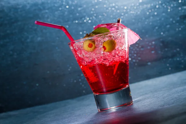 Strawberry cocktail in a glass — Stock Photo, Image