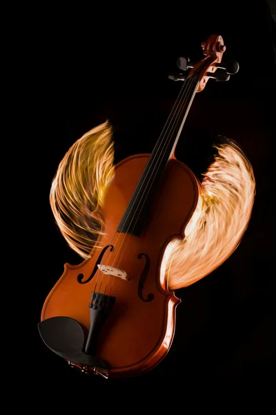 Violin on fire illustration — Stock Photo, Image