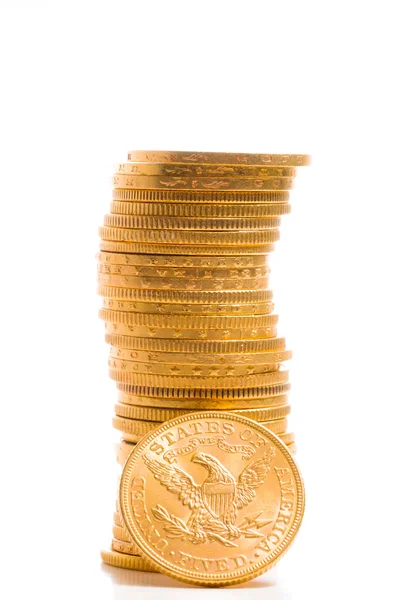Monete d'oro da cinque dollari — Foto Stock