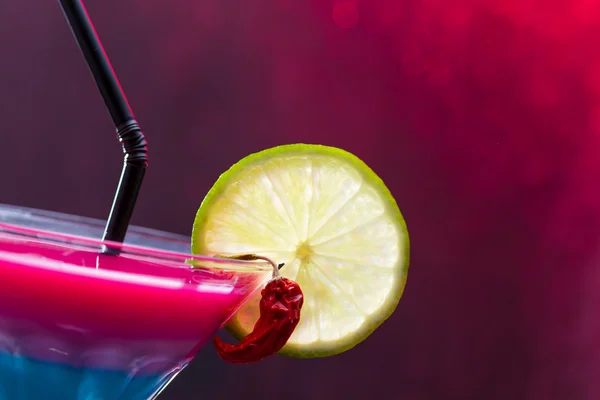 Cocktail with red hot chilly pepper — Stock Photo, Image