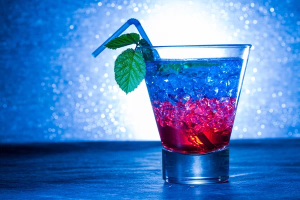 Layered cocktail with blue and red — Stock Photo, Image