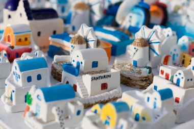 santorini evlerin küçük modeli