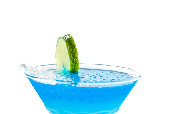 Cocktail with blue caracao caviar — Stock Photo, Image