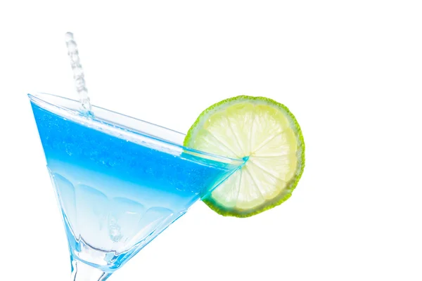 Cocktail with blue caracao caviar — Stock Photo, Image