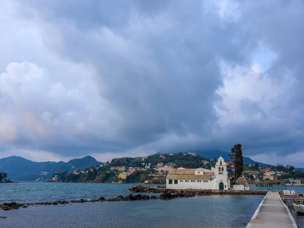 Scene of Vlacherna monastery, Kanoni, Corfu — Stock Photo, Image