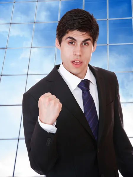 Business man posing  at corporate building — Stock Photo, Image