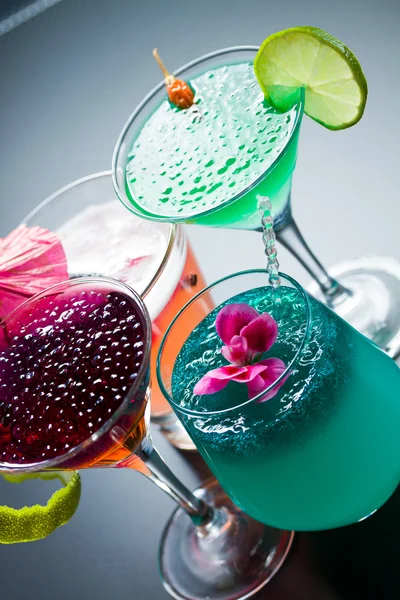 Four Cocktail with caviar — Stock Photo, Image