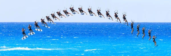 Kite boarder on the Ionian island of Lefkas — Stock Photo, Image