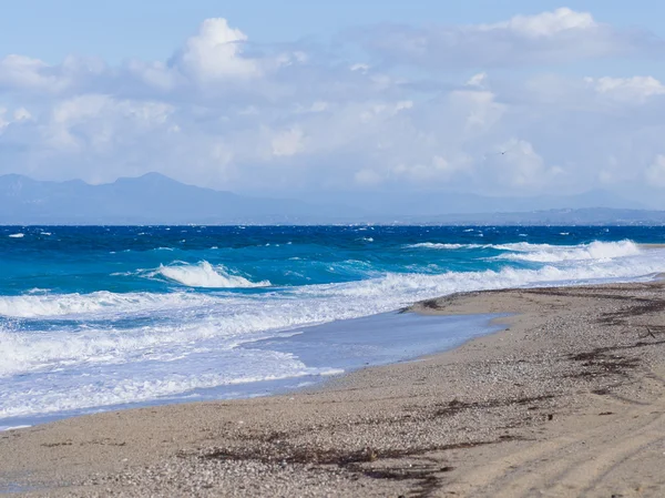 Plaja Agios Nikitas de pe insula Lefkas — Fotografie, imagine de stoc