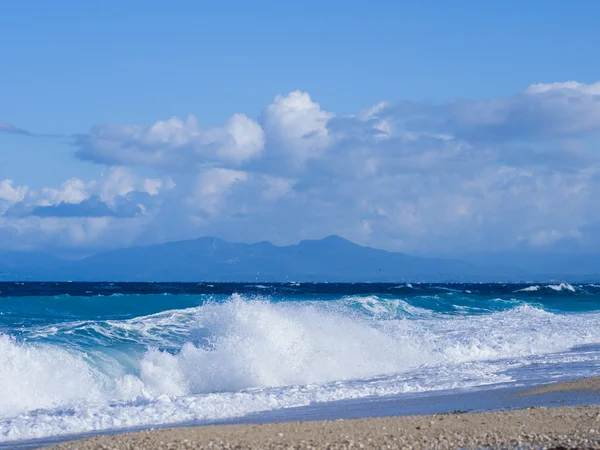 Playa de Agios Nikitas en la isla Lefkas — Foto de Stock