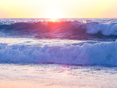 gün batımında agios Ioannis Beach'te lefkada
