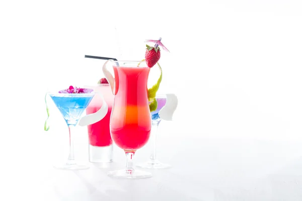 Fresh tropical layered cocktails — Stock Photo, Image