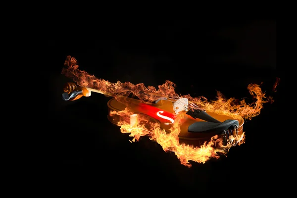 火の選択と集中のバイオリン — ストック写真