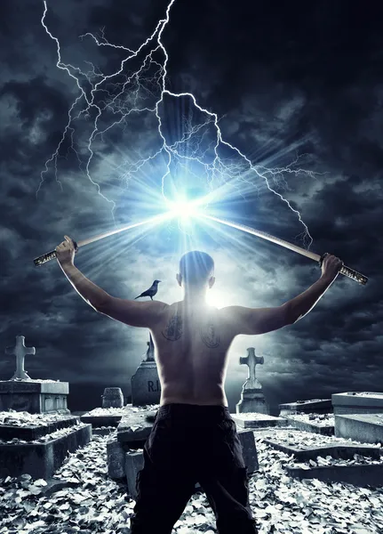 onun katana ile savaşçı